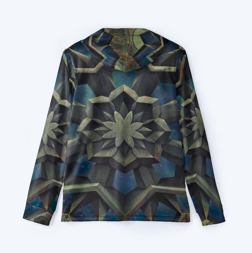 UV hoodie with "dissolve" painting printed all over entire hoodie