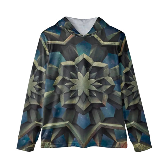 UV hoodie with "dissolve" painting printed all over entire hoodie